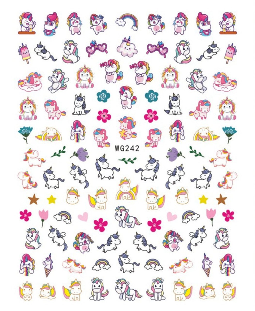 Cute Unicorn Nail Art Stickers